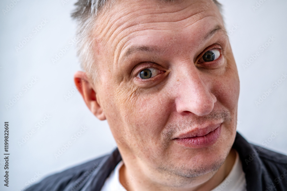 distorted face of sad and grieved very upset person, dissatisfied with his hard fate distorted face of sad and grieved very upset person, dissatisfied with his hard fate