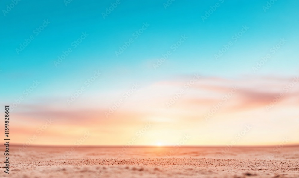 Obraz premium Sunset over sandy desert landscape.