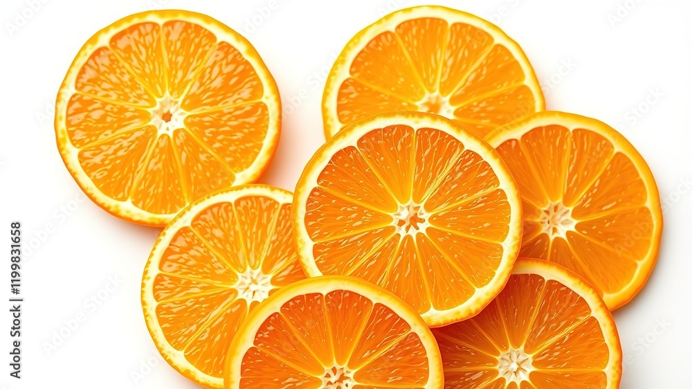 Fresh Orange Slices on White Background - High Resolution Fresh Orange Slices on White Background - High Resolution