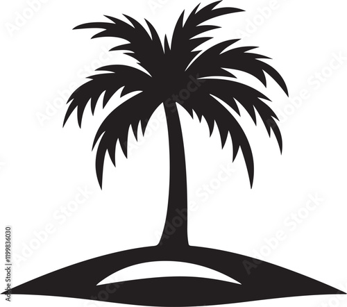 Palm tree silhouette vector art.