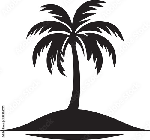 Palm tree silhouette vector art.