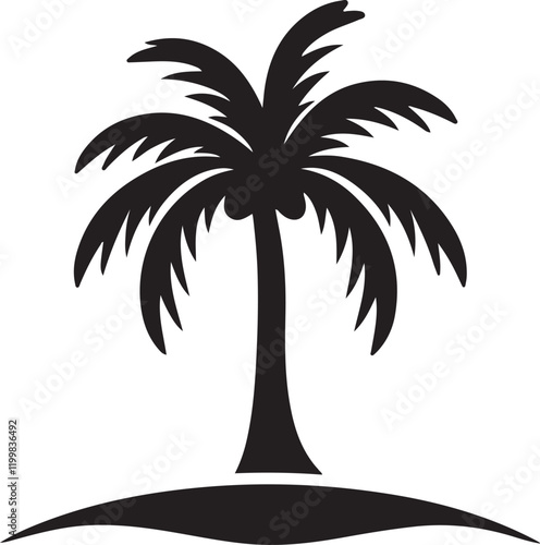 Palm tree silhouette vector art.