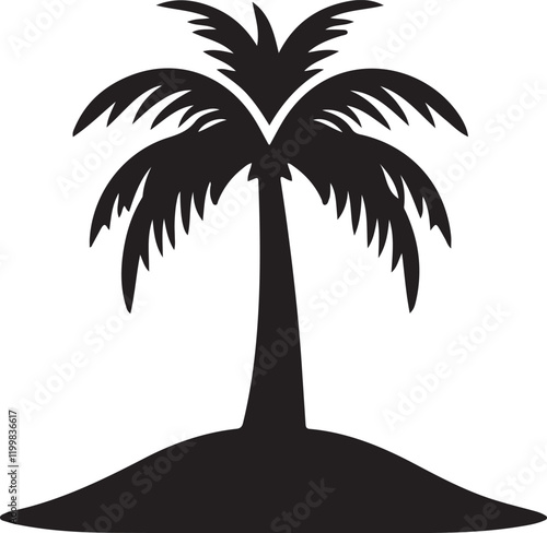 Palm tree silhouette vector art.