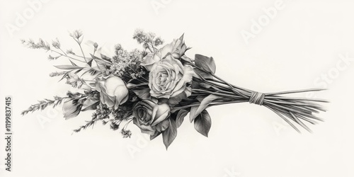 White Surface with Flowers