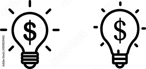 Foto "Dollar Bulb Icon Representing the Fusion of Innovation, Financial Growth, and