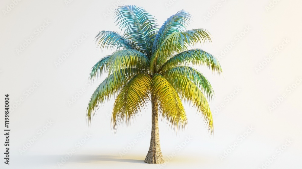 Obraz premium A silhouette of a palm tree on a white background representing a tropical paradise