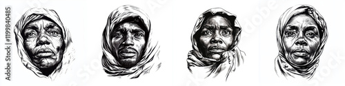 Wallpaper Mural striking portrait series of Chadian individuals, showcasing emotion and resilience Torontodigital.ca