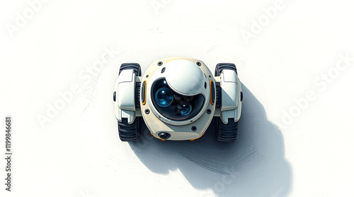 Cute Mini ai robot isolated on transparent background