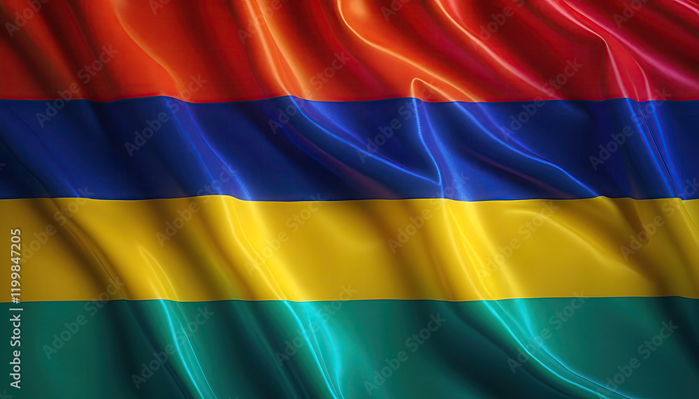 Naklejka premium mauritius flag for national Day or Independence Day of mauritius
