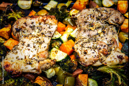 Herb-Roasted Chicken and Vegetables: A Rustic and Flavorful Dish