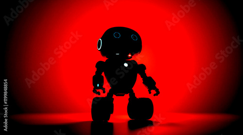 Cute Mini ai robot isolated on transparent background