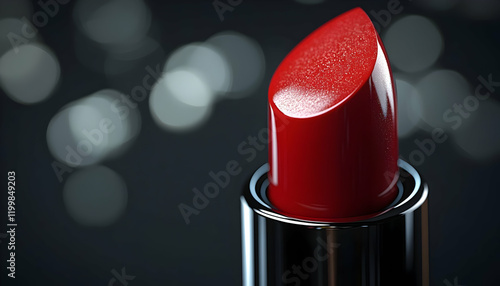 Red lipstick, close-up, dark background, bokeh, beauty