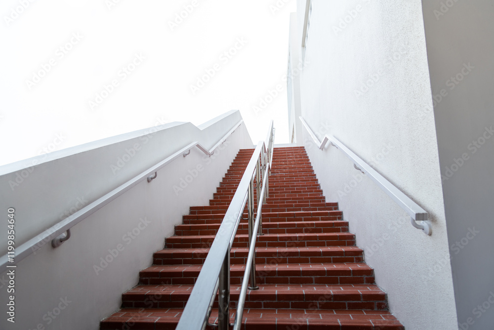 Fototapeta premium The staircase divided into up and down sides