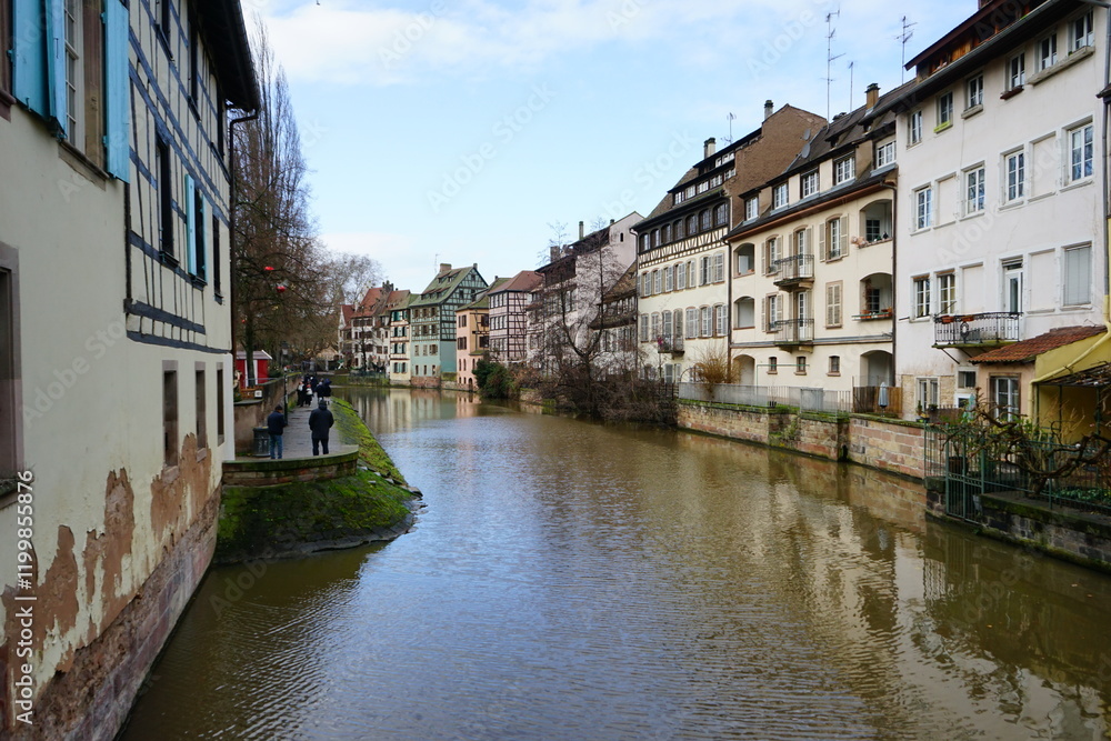 Fototapeta premium Reno river in Strasbourg, Alsace, France