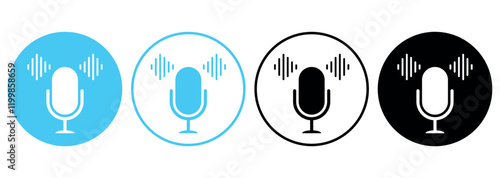 Minimalist Audio Recording Vectors for Professional Use