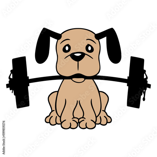 Dog Bodybuilder Strong Muscles Gym Weightlifting Design Lover Art Vector Illustration Card T-Shirt Poster Sticker Graphic Print Decorative Drawing Isolated Logo Decoration Symbol Creative Cool Style
