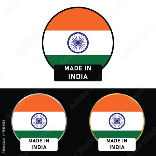 Made in India Badge Tag Seal Make in India Stamp