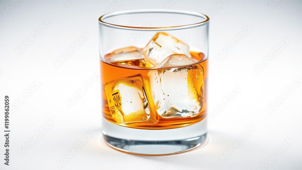 Whiskey Glass with Ice - High-Quality AI Photo - Elegant Drink Whiskey Glass with Ice - High-Quality AI Photo - Elegant Drink