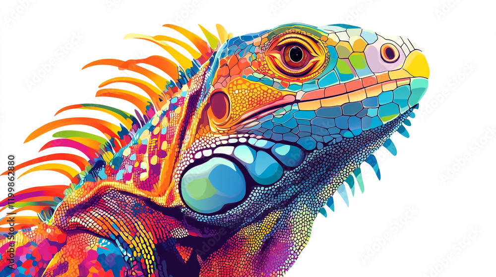 Vibrant and detailed iguana clipart, isolated on a clean white background. Vibrant and detailed iguana clipart, isolated on a clean white background.