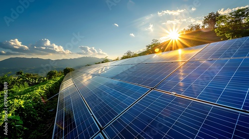 Solar Cell in a Sprawling Solar Farm Emplacing Renewable Energy Solutions
