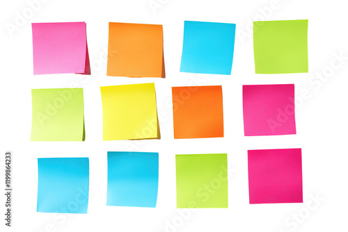 Wallpaper Mural A row of colorful sticky notes are lined up on  , on transparent background.	 Torontodigital.ca