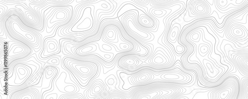 Abstract background wavy topographic line map. Contour geography map grid abstract backdrop. Seamless pattern and banner design. Modern and dynamic feel to topographic mapping vector illustration.
