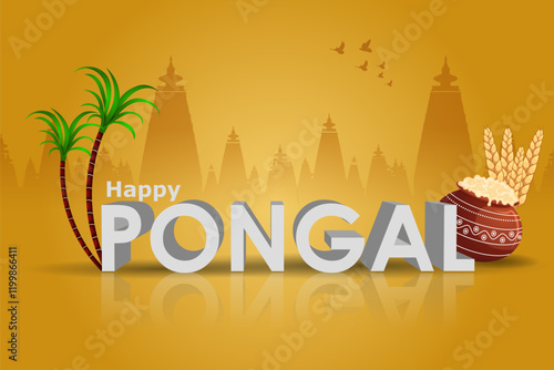 Happy Pongal festival of Tamil Nadu India background