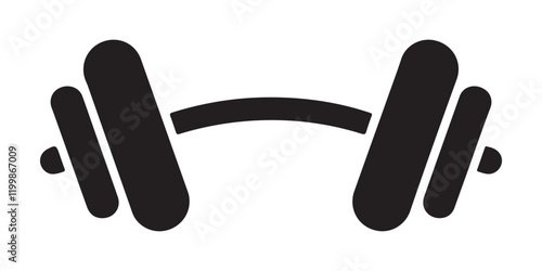 Dumbbell silhouette icon vector on white background