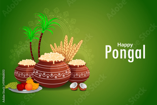 Happy Pongal festival of Tamil Nadu India background