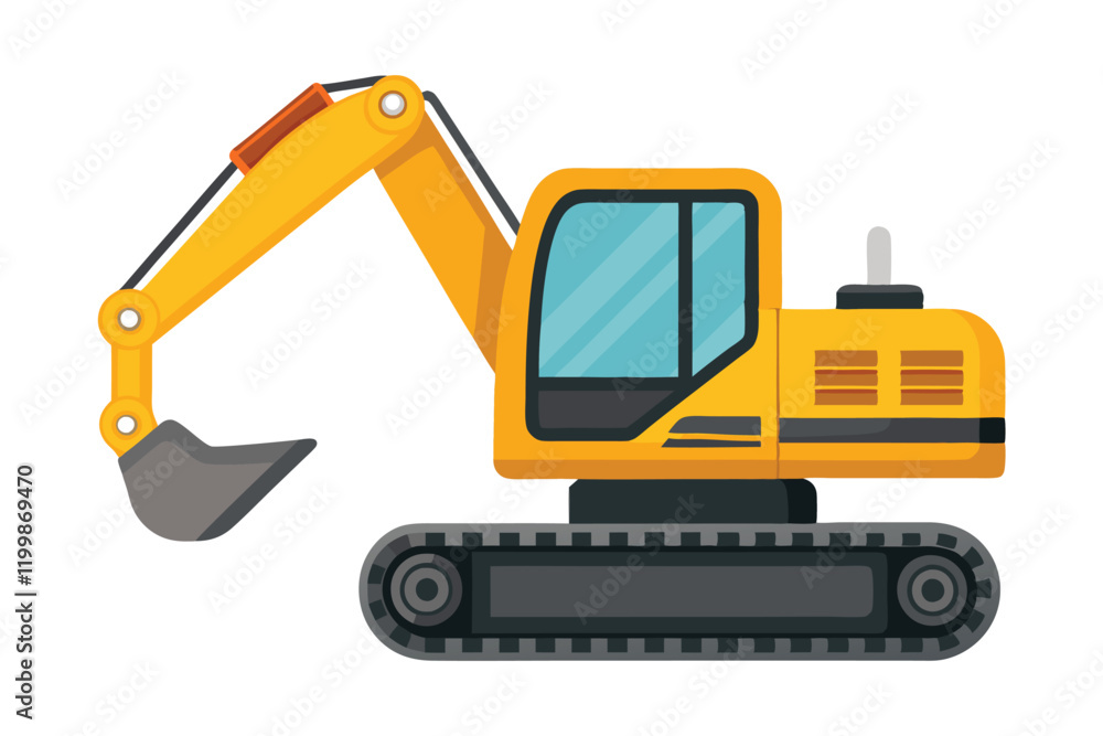 excavator vector illustration isolated on white excavator vector illustration isolated on white