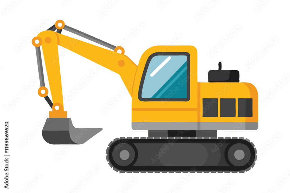 excavator vector illustration isolated on white excavator vector illustration isolated on white