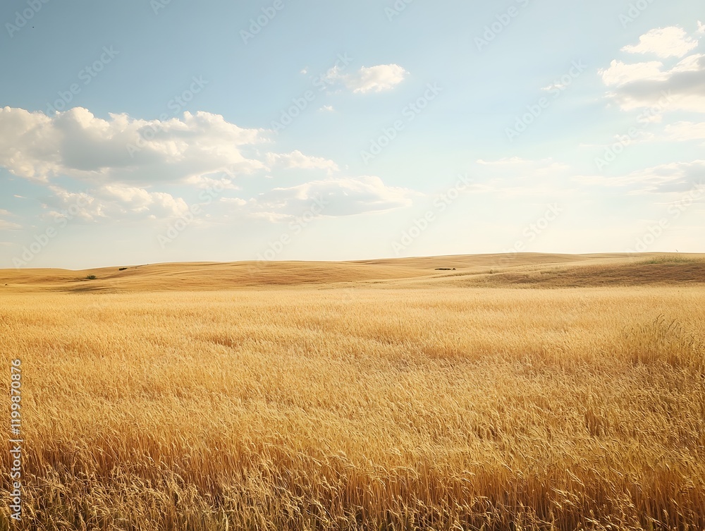 Golden wheat field and sunny day Golden wheat field and sunny day