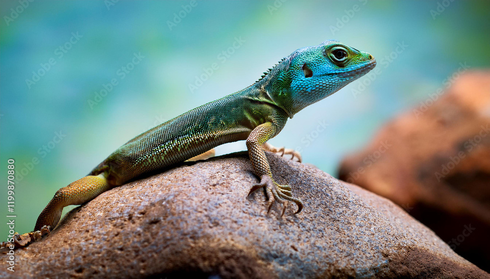 Fototapeta premium Lizard on the stone
