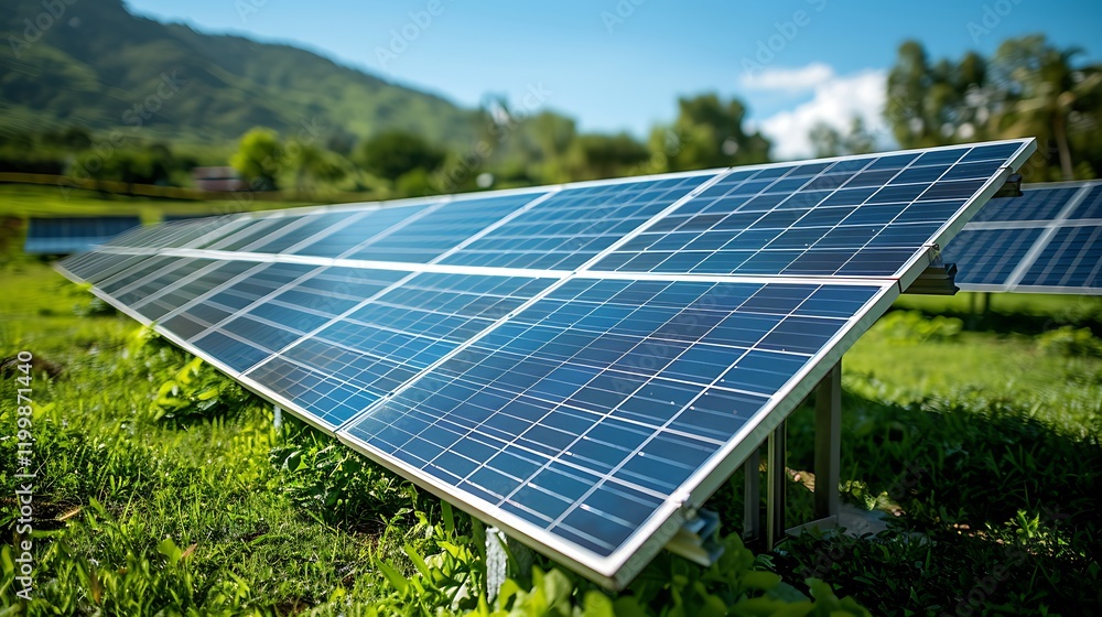 Solar Cell in a Sprawling Solar Farm Emplacing Renewable Energy Solutions Solar Cell in a Sprawling Solar Farm Emplacing Renewable Energy Solutions