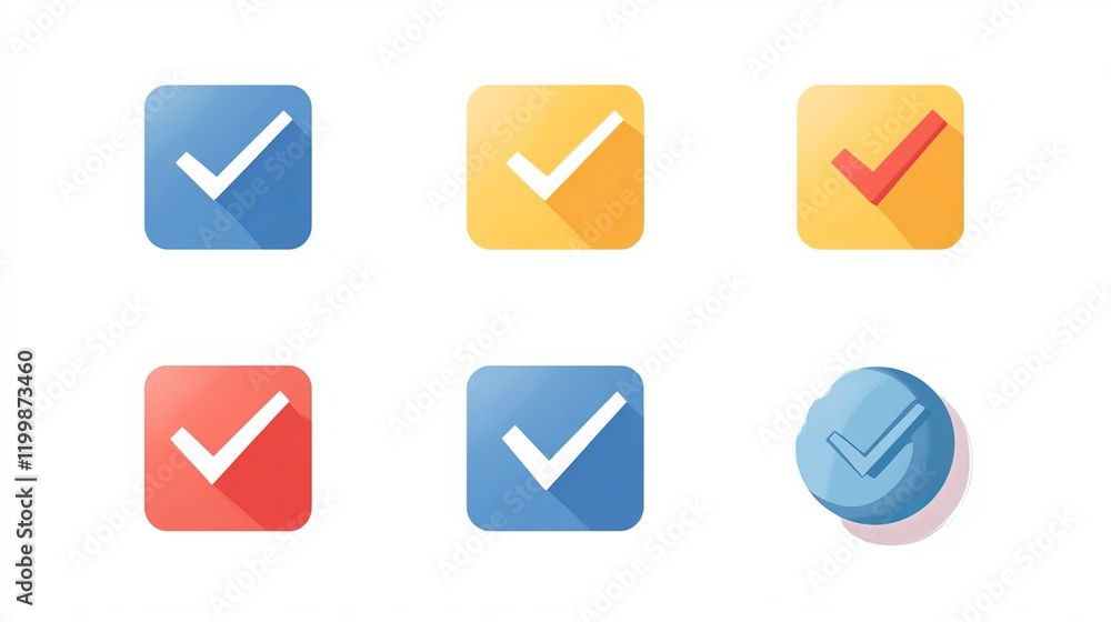 Checkbox icon set. Including icons for checkbox icon and check mark. Checkbox icon set. Including icons for checkbox icon and check mark.