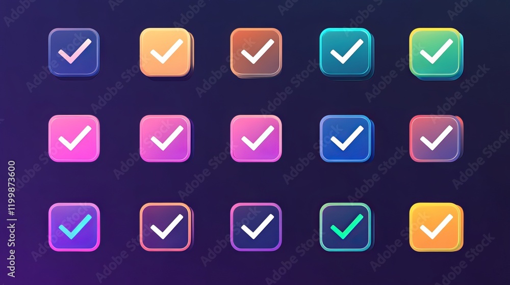Checkbox icon set. Including icons for checkbox icon and check mark. Checkbox icon set. Including icons for checkbox icon and check mark.