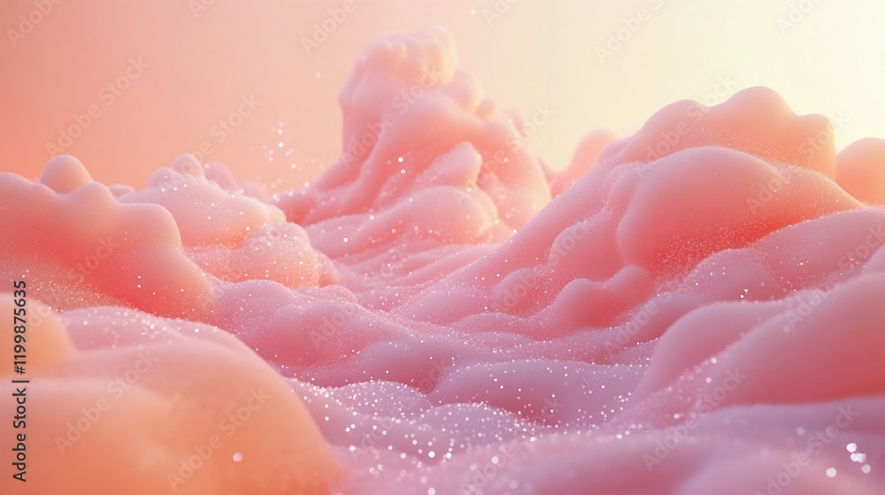 Pink Foam Landscape: A Dreamlike Abstract Pink Foam Landscape: A Dreamlike Abstract