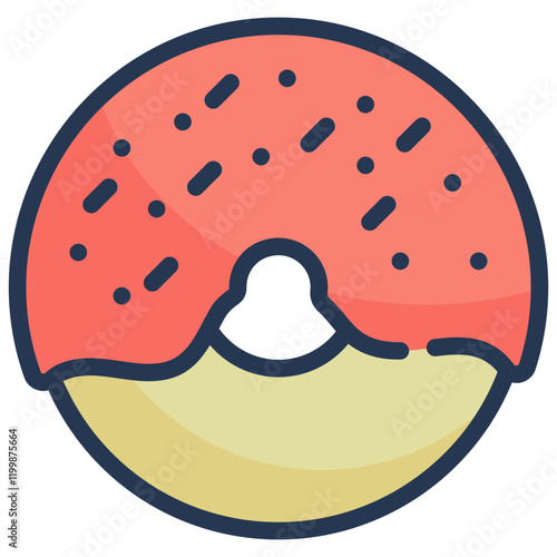 donut bakery dessert sweets food filled outline icon