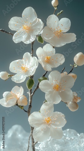 Delicate floral abstraction studio high-resolution textures soft lighting close-up view nature inspired concept