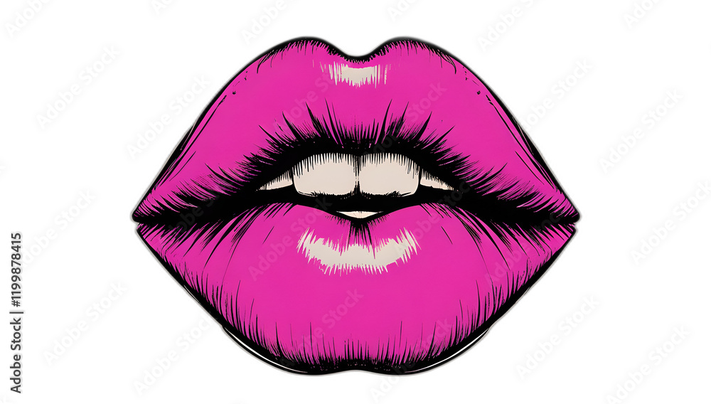 Stylized illustration of lips. Stylized illustration of lips.