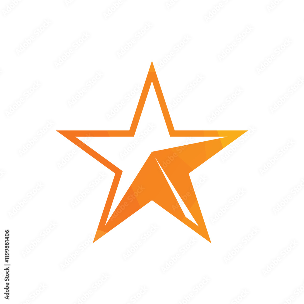 Fototapeta premium Modern Abstract Star Icon Design on a Minimal White Background Vector Illustration