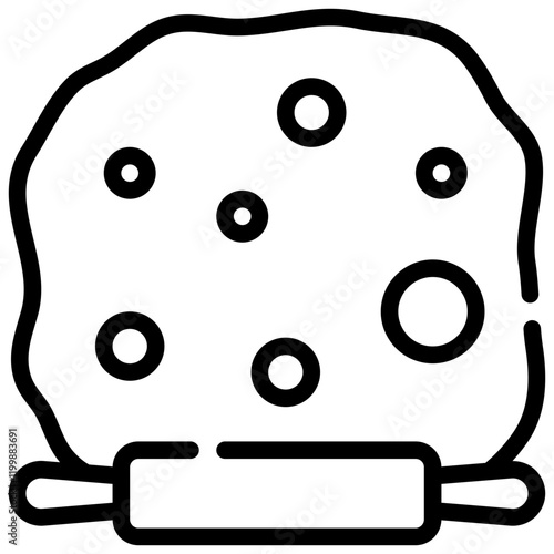 baking dessert rolling bakery dessert simple line icon