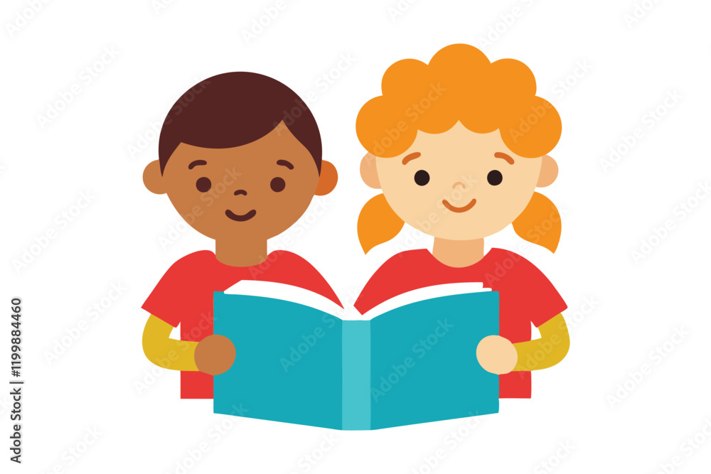 children reading a book children reading a book