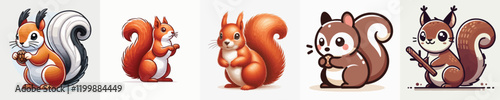 vector collection of cute and adorable squirrels