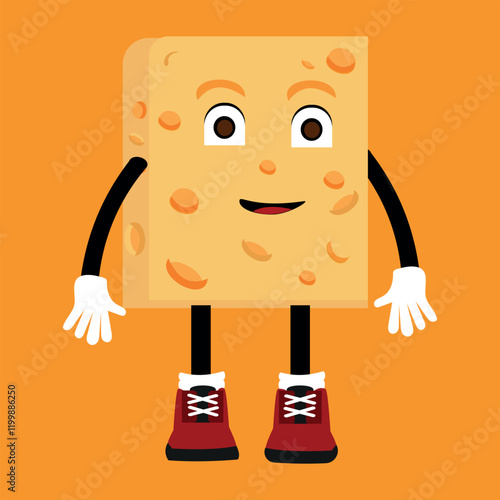 Vector Figure of a Cheese Character Mascot