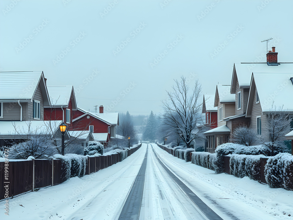 Fototapeta premium quiet winter neighborhood