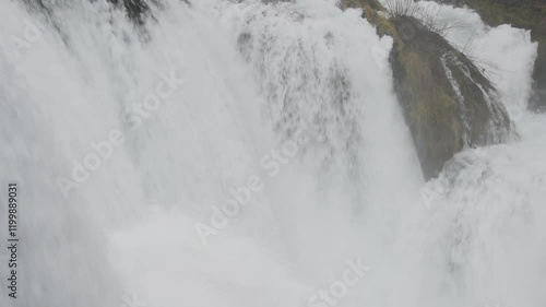 Detail from waterfall Strbacki buk on Una river in National Park Una