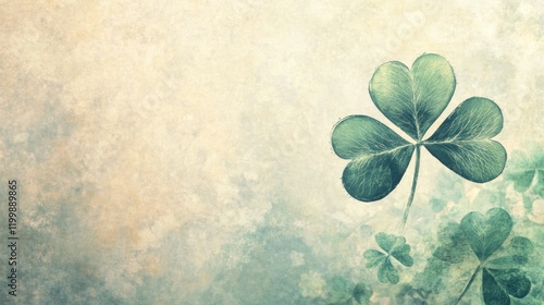 Aged paper background with shamrocks