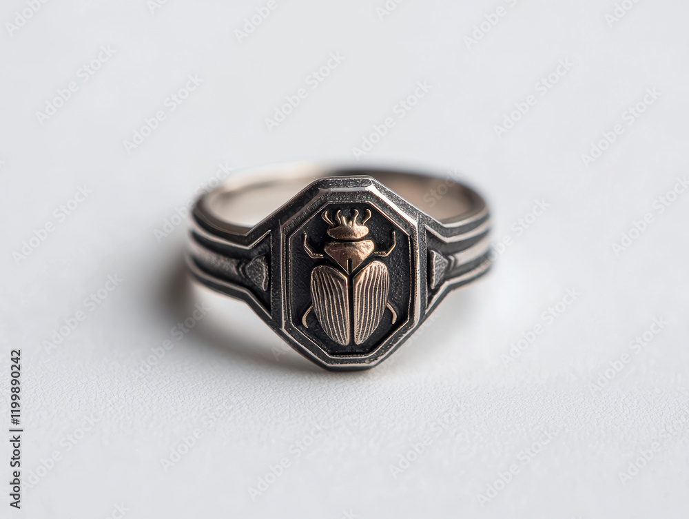 Minimalist silver ring featuring beetle design, perfect for unique style Minimalist silver ring featuring beetle design, perfect for unique style