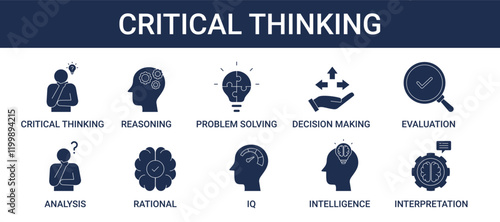 CRITICAL THINKING ICON SET COLLECTION